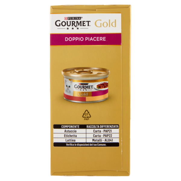 PURINA GOURMET Gold Doppio Piacere Anatra & Tacch/Manzo & Pollo/Pesce Oceano/Coniglio & Fegato 8x85g