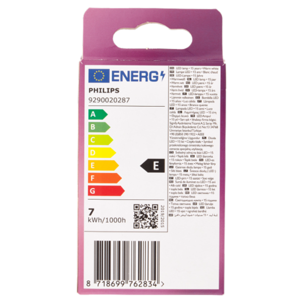 Philips Led sfera vetro 60W E14 2700K