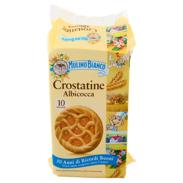 Mulino Bianco Crostatine Albicocca Merenda con 100% Albicocche Italiane 10 pezzi 400g