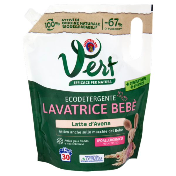 Vert di Chanteclair Ecodetergente Lavatrice Bebè Latte d'Avena 1200 ml