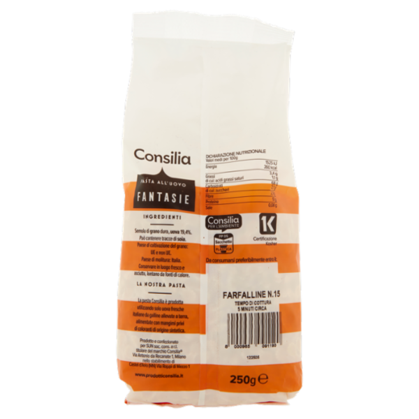 Consilia Pasta all'Uovo Farfalline N.15 250 g