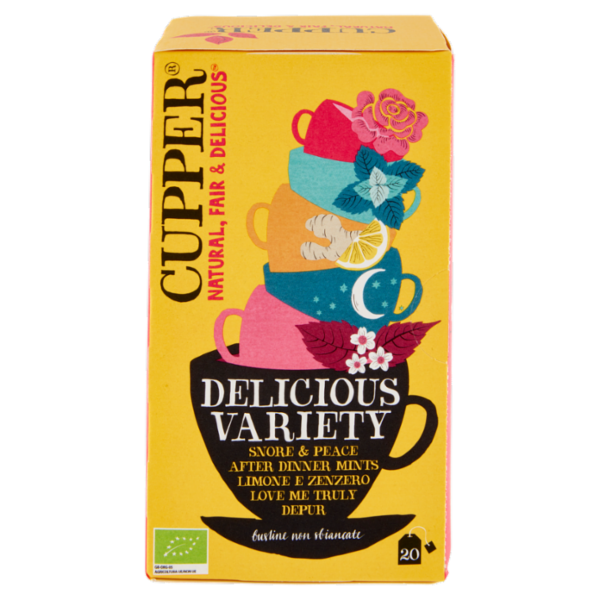 CUPPER Cofanetto Mix di Tisane Biologiche, Confezione Assortita di 5 Infusi, 20 Bustine 40 g