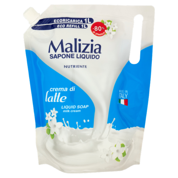 Malizia Sapone Liquido Nutriente crema di latte Ecoricarica 1000 mL