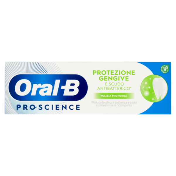 Oral-B Pro-Science Dentifricio Protezione Gengive e Scudo Antibatterico* Pulizia Profonda 75 ml