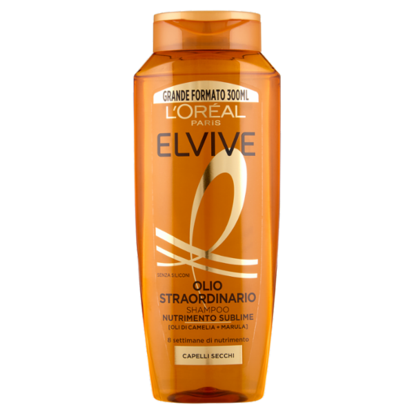 Elvive Olio Straordinario Shampoo Nutrimento Sublime, per Capelli Secchi 300 ml