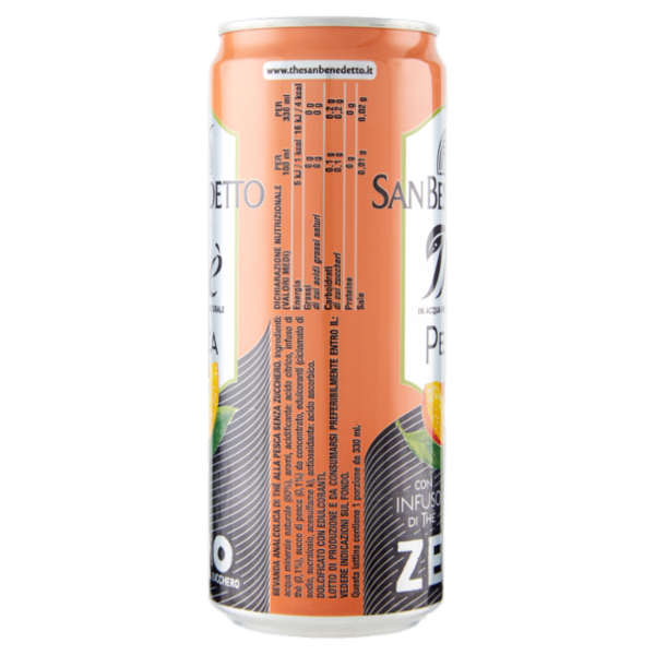 San Benedetto Thè Pesca Zero Zucchero lattina sleek 0,33 L