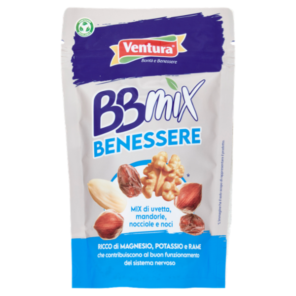 Ventura BBmix Benessere Mix di uvetta, mandorle, nocciole e noci 150 g