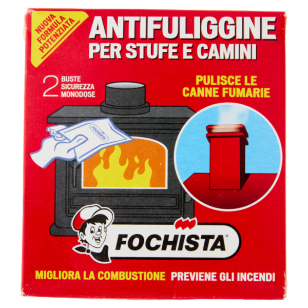 Fochista Antifuliggine per Stufe e Camini Buste Sicurezza Monodose 2 x 90 g