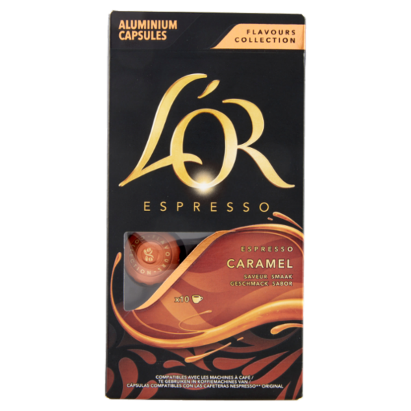 L'Or Espresso Flavours Collection Caramel- 10 Capsule Caffè Comp. Macchine Nespresso*® Original 52g