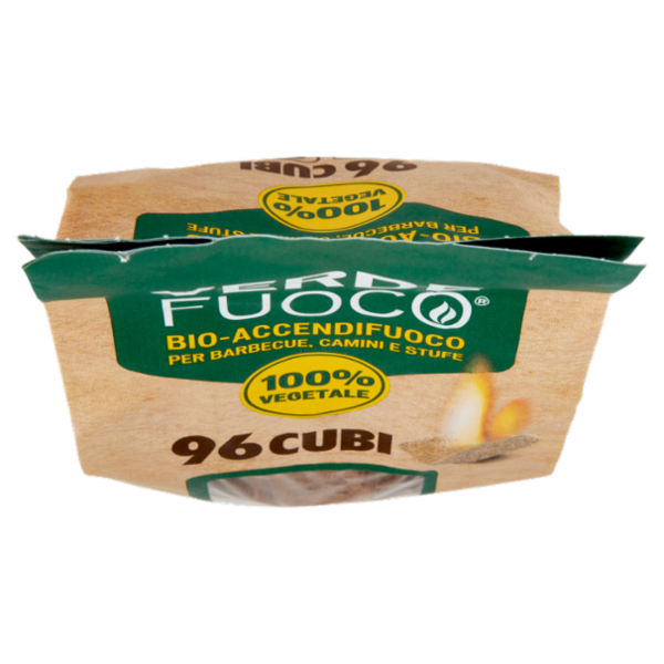Fochista Verdefuoco Bio-Accendifuoco per Barbecue, Camini e Stufe 96 Cubi 550 g
