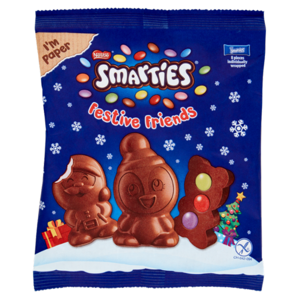 NESTLÉ Smarties Festive Friends Snack cioccolato al latte sacchetto 65g