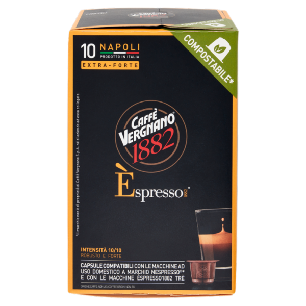 Caffè Vergnano 1882 Èspresso1882 Napoli Compostabile** Capsule Compatibili Nespresso* 10 x 5 g