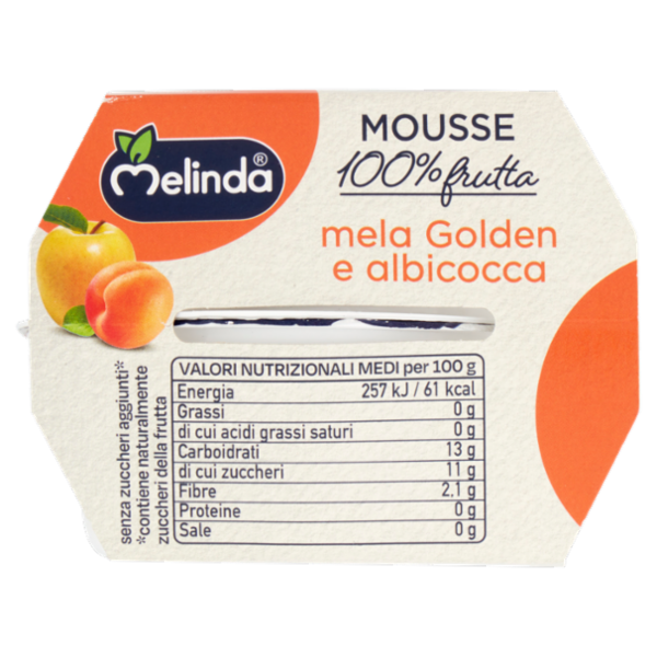 Melinda Mousse mela Golden e albicocca 2 x 100 g