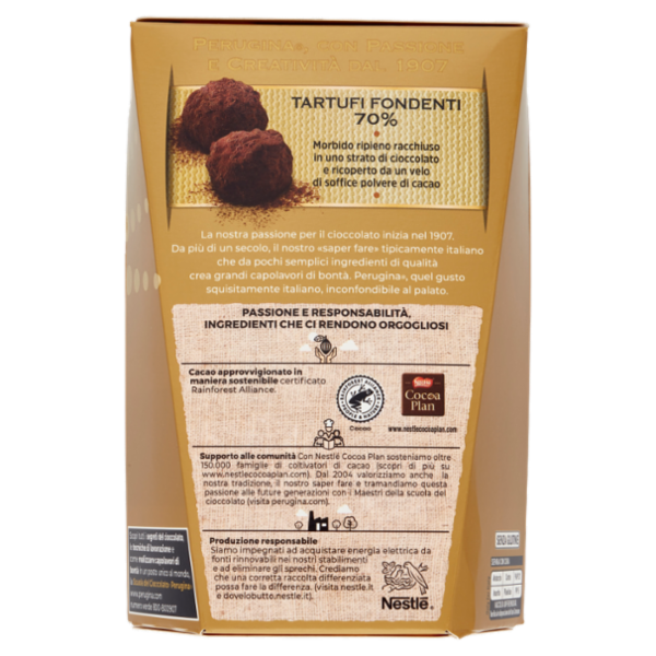 PERUGINA Tartufi Fondenti 70% Cioccolatini Fondente Extra Scatola 250g