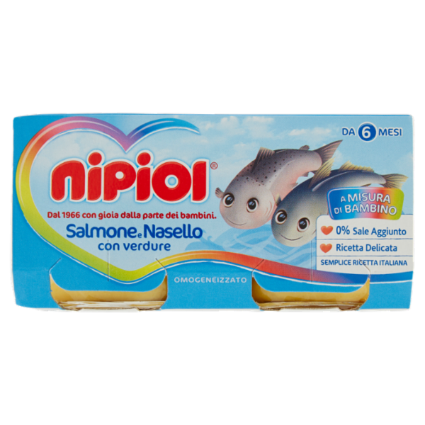 nipiol Salmone e Nasello con verdure Omogeneizzato 2 x 80 g