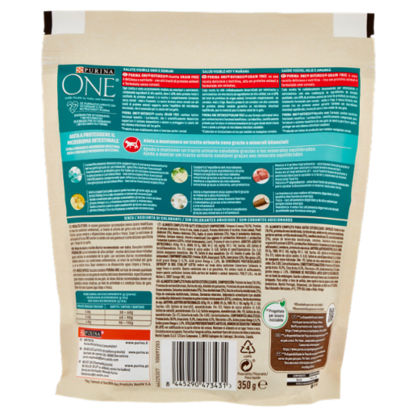 PURINA ONE Bifensis Grain Free Sterilcat Manzo 350 g