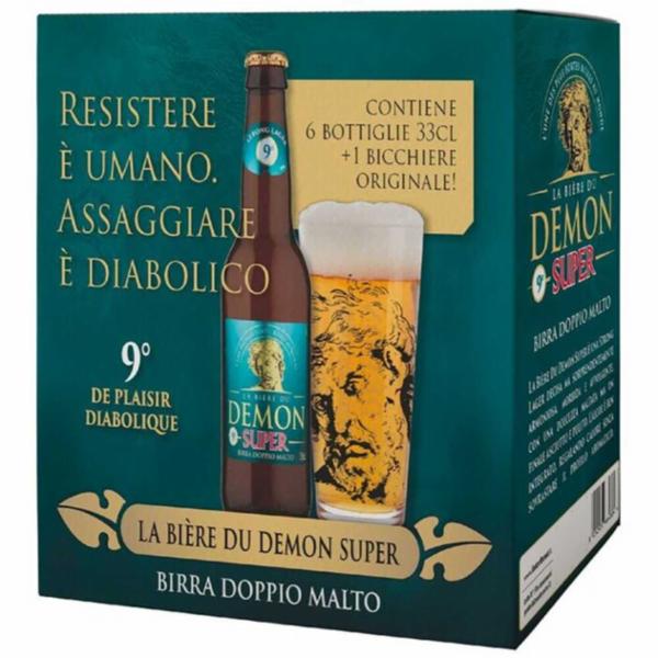 Birra Du Demon 9 ° Confezione 6 Bottiglie da 33cl + Bicchiere