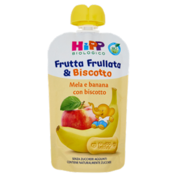 HiPP Biologico Frutta Frullata & Biscotto Mela e Banana Con Biscotto 90 g