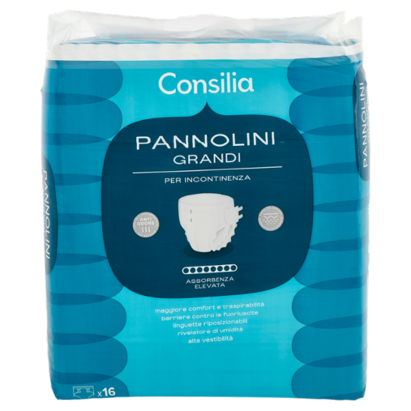 Consilia Pannolini per Incontinenza Misura Large 16 pezzi