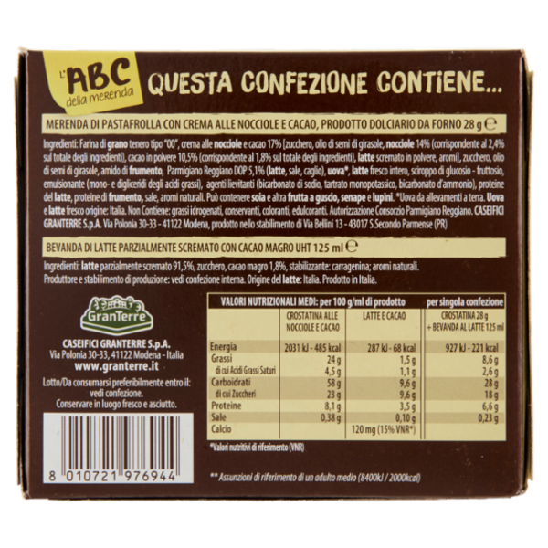 Parmareggio l'ABC della merenda con Crostatina al Cacao