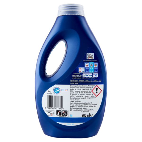 Dash Power Detersivo Liquido Lavatrice, Azione Extra-Igienizzante Capi Colorati, 18 Lavaggi 900 ml