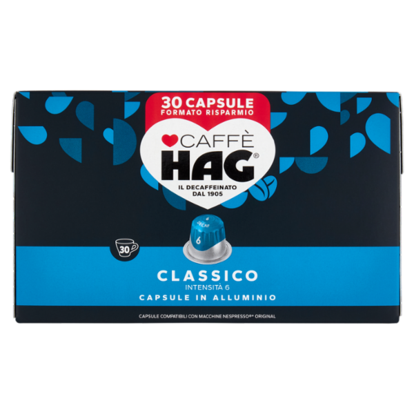 Caffè HAG Classico 6- 30 Capsule Caffè Compatibili con Macchine Nespresso*® Original 156g