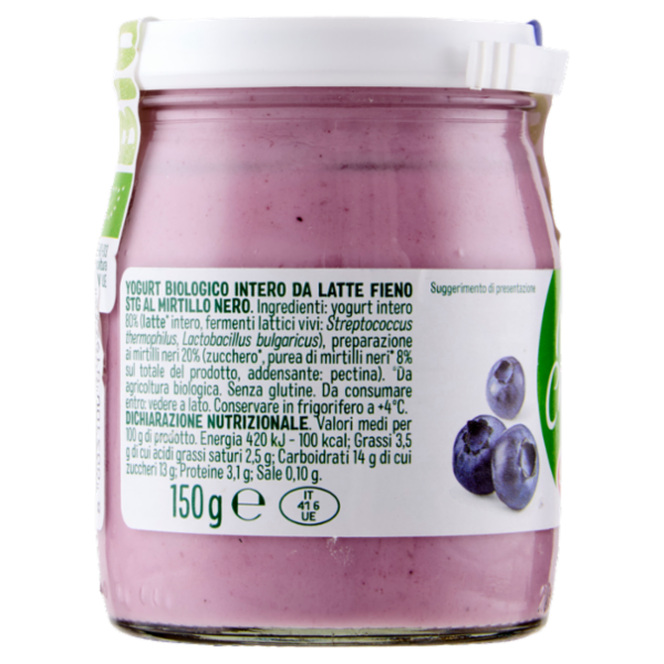 Selex Natura Chiama Yogurt Intero Mirtillo Nero Biologico 150 g