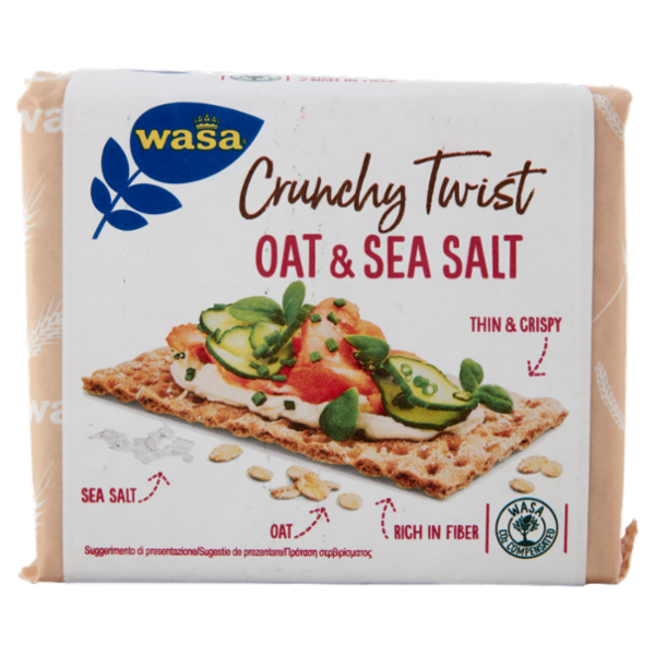 Wasa Chruncy Twist Cracker con Farina Integrale di Avena e Fiocchi d'Avena 265g
