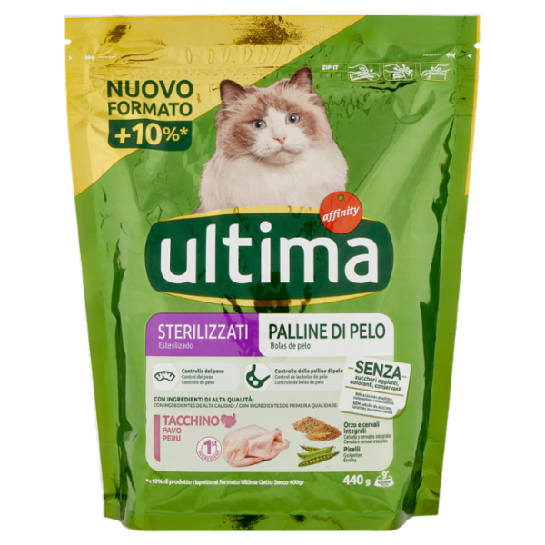 ultima Cat Sterilizzati Palline di Pelo Tacchino 440 g