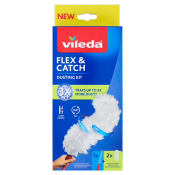 Vileda Flex & Catch Dusting Kit Sistema Short Handle + 2 Ricambio
