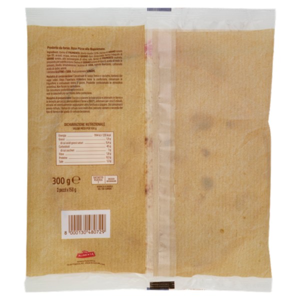 Alimenta Base Pizza alla Napoletana 2 x 150 g