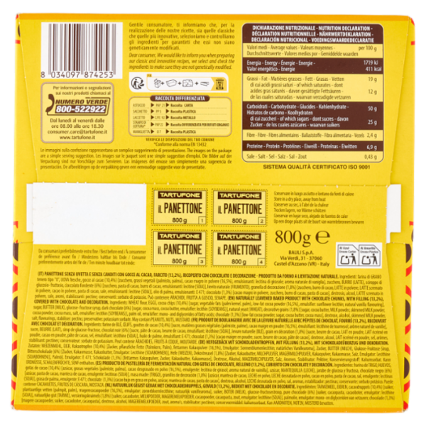 Tartufone il Panettone Crema al Cioccolato 800 g