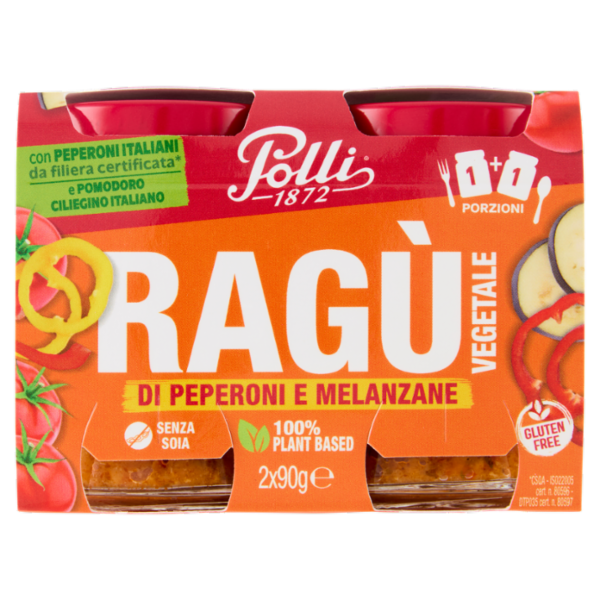 Polli Ragù Vegetale di Peperoni e Melanzane 2 x 90 g