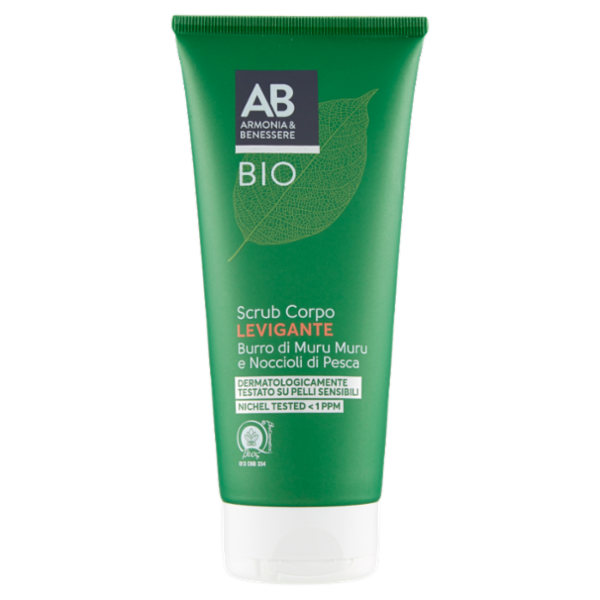 Armonia & Benessere Scrub Corpo Levigante Bio con Burro Muru Muru e Noccioli di Pesca 200 ml