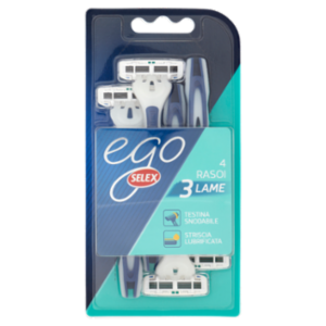 Selex Ego Rasoio Trilama Usa e Getta Uomo 4 Pezzi
