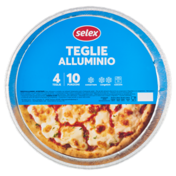 Selex Teglia In Alluminio Rotonda Diametro 30x2,5 Cm 4 Pezzi