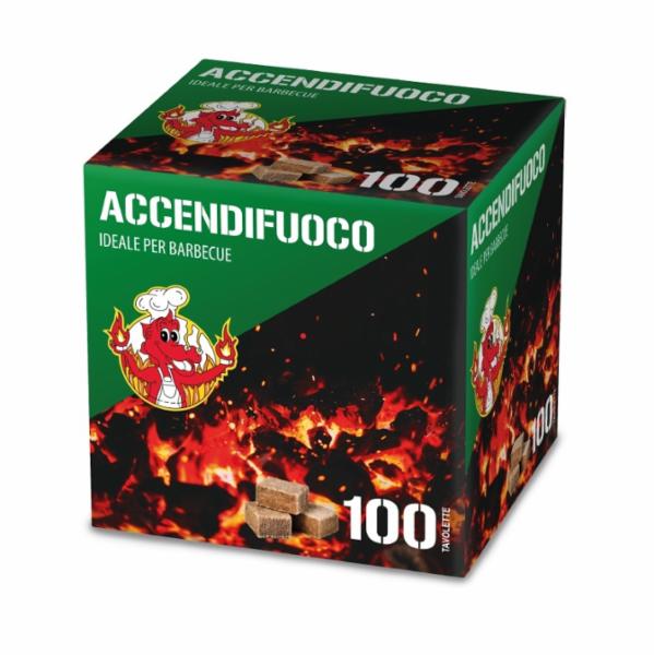Grilly Accendifuoco Ecologico Inodore 100 Tavolette