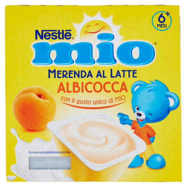 NESTLÉ MIO Merenda al Latte Albicocca da 6 mesi 4 vasetti da 100 g