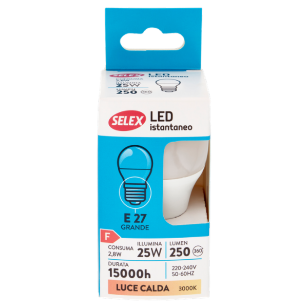 Selex Lampadina Led Sfera E27 3W Luce Calda