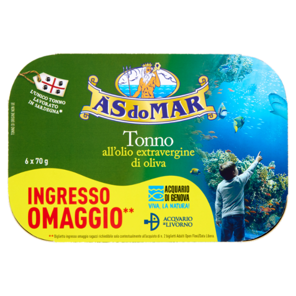 Asdomar Tonno all'olio extravergine di oliva 6 x 70 g