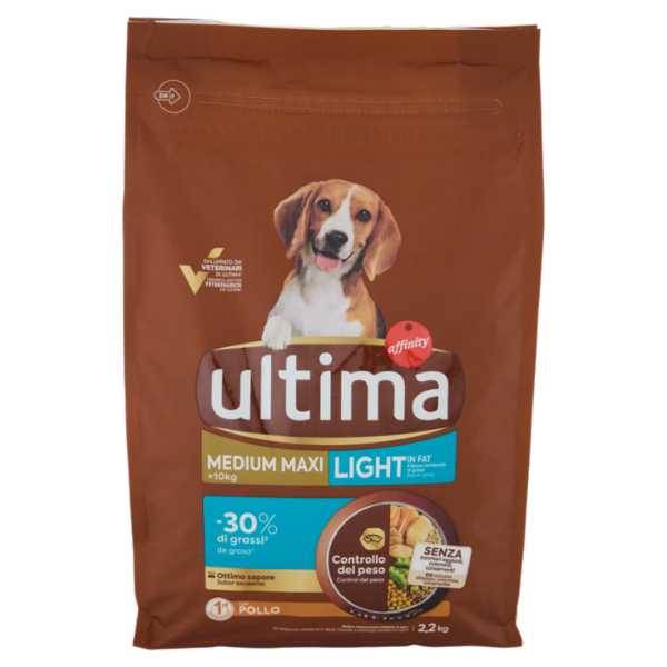 ultima Medium Maxi +10kg Light in Fat con Pollo 2,2 kg