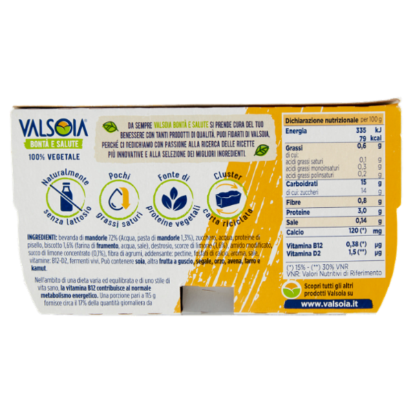 Valsoia Bontà e Salute Biscotto e Limone Mandorla 2 x 115 g