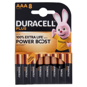 Duracell Plus AAA 8 Mini Stilo / Micro Alcalina 1.5V MN2400 8 Pz