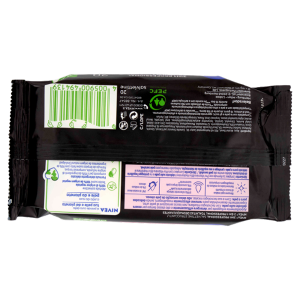 Nivea 3in1 Professional Salviettine Struccanti Tutti i Tipi di Pelle 20 pz