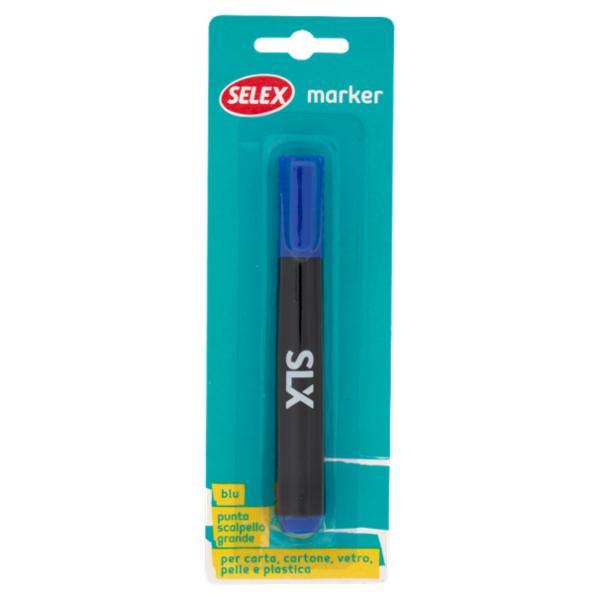 Selex Marker con Punta a Scalpello Blu