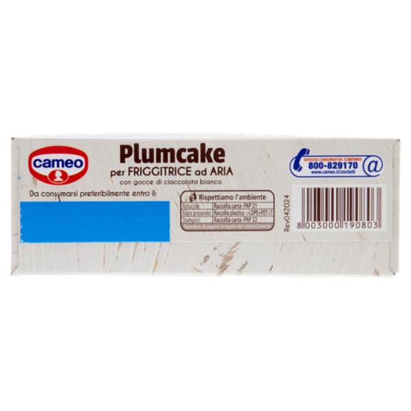 cameo Preparato per Plumcake per Friggitrice ad Aria con gocce di cioccolato bianco 192 g
