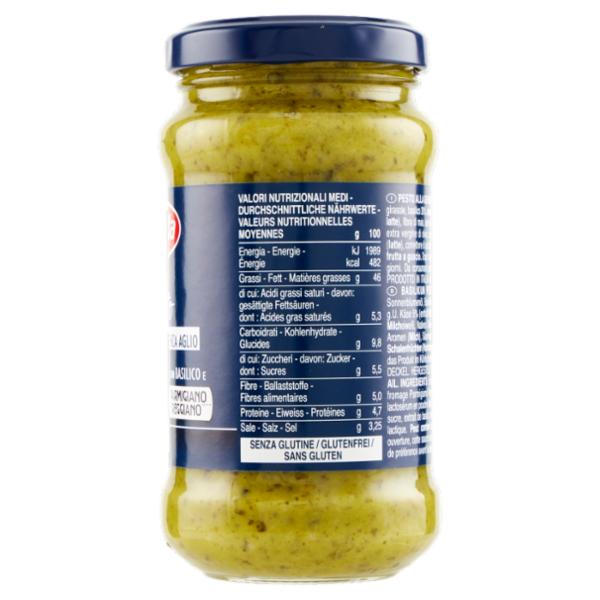 Barilla Pesto alla Genovese senza Aglio Condimento e Sugo per Pasta 190 g