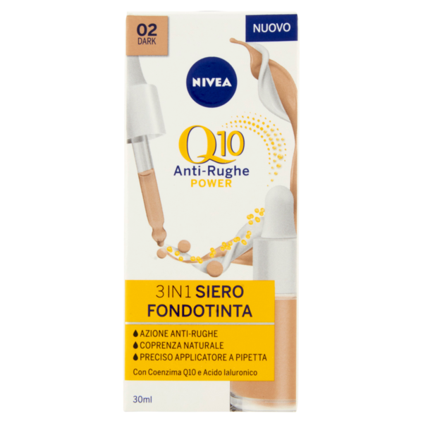 Nivea Q10 Anti-Rughe Power 3in1 Siero Fondotinta 02 Dark 30 ml