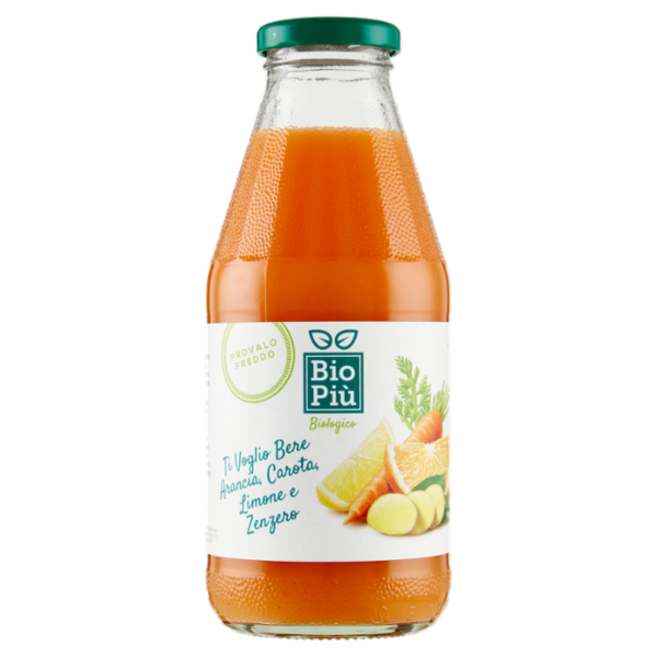 Bio Più Ti Voglio Bere Arancia, Carota, Limone e Zenzero 500 ml