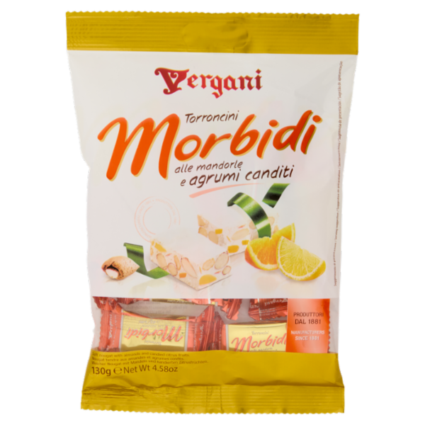 Vergani Torroncini Morbidi alle mandorle e agrumi canditi 130 g